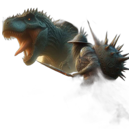dragon, creature, animal, staff transparent PNG cut-out