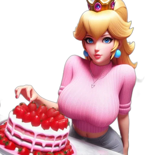 dress, crown, food, 3d render transparent PNG cut-out