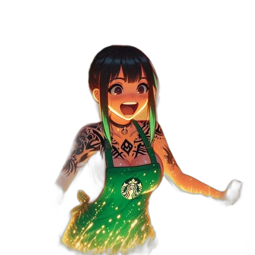 dress, creature, food, staff transparent PNG cut-out