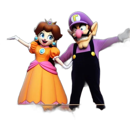 dress, staff, crown, 3d render transparent PNG cut-out