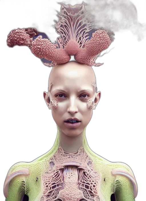 creature, mask, hair, robot transparent PNG cut-out