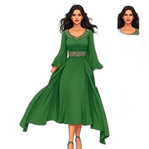 dress, photorealistic, cartoon, concept art transparent PNG cut-out