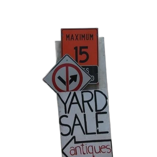 yard, sale, sign, posted transparent PNG cut-out