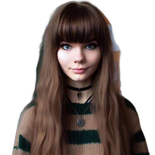hair, dress, jacket, face transparent PNG cut-out
