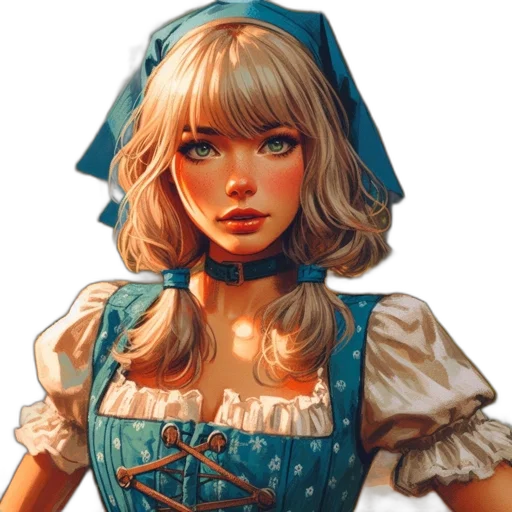 dress, face, staff, fantasy art transparent PNG cut-out