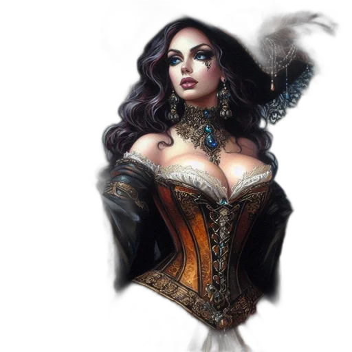 dress, fantasy art, concept art, comic book art transparent PNG cut-out