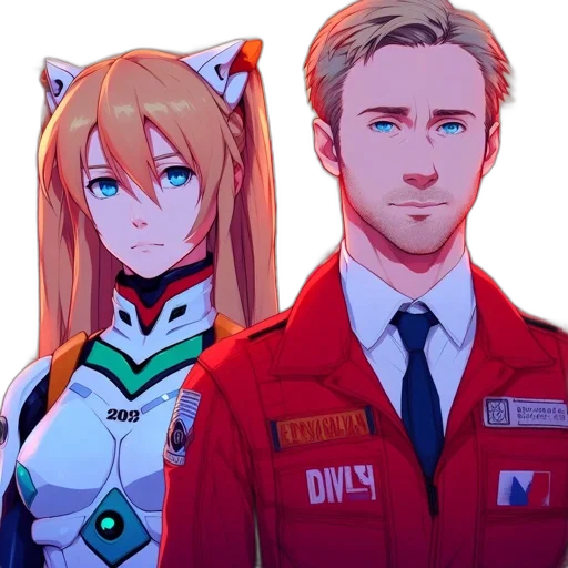 staff, jacket, robot, face transparent PNG cut-out