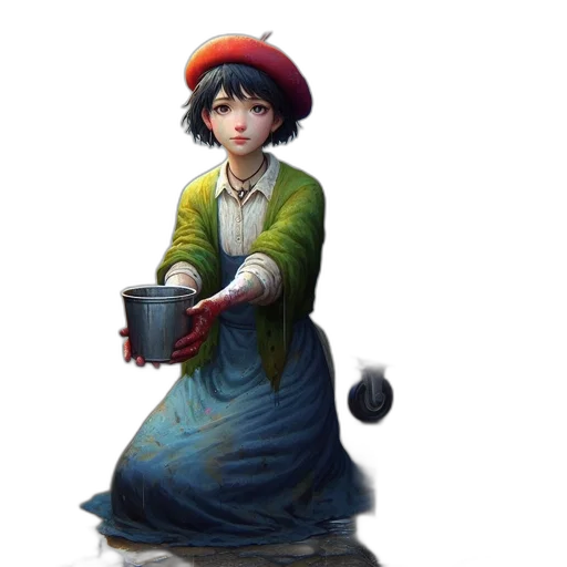 staff, dress, hat, concept art transparent PNG cut-out