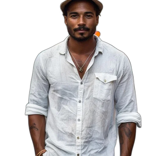 hat, staff, jacket, face transparent PNG cut-out