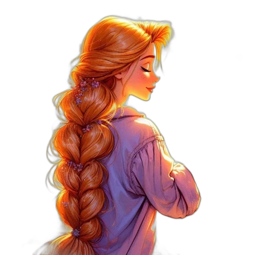 hair, dress, crown, staff transparent PNG cut-out