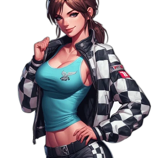 jacket, dress, face, pixel art transparent PNG cut-out