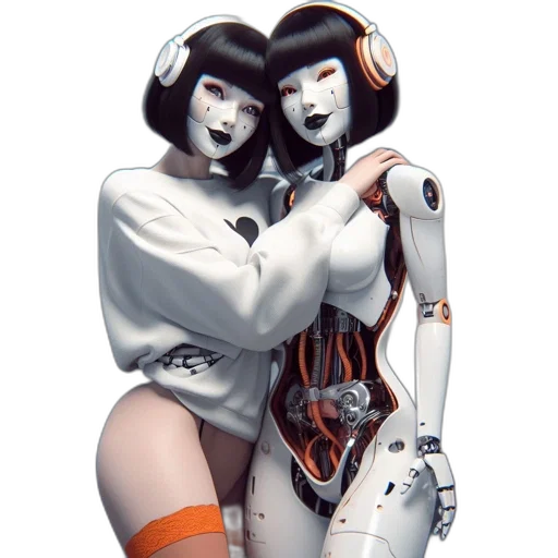 robot, mask, concept art, cyberpunk transparent PNG cut-out
