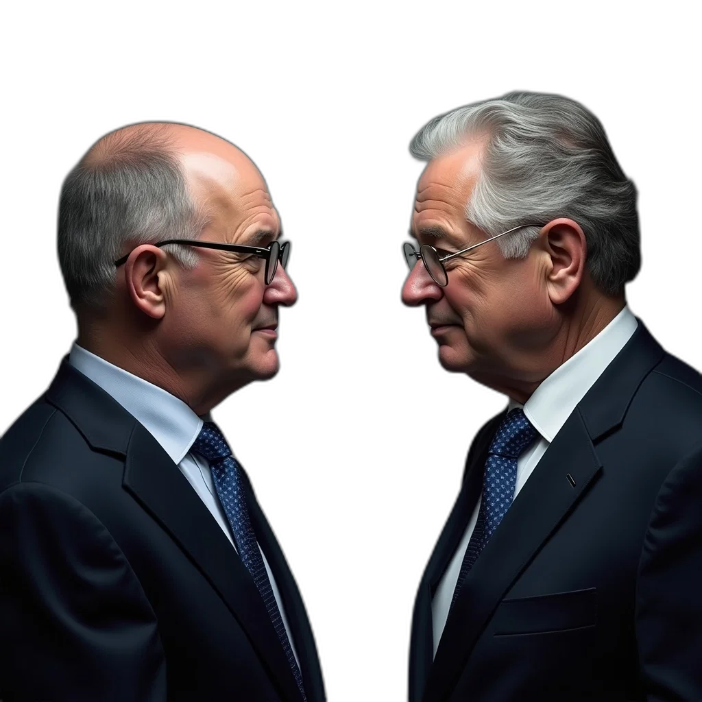 two, men, suits, engaged transparent PNG cut-out