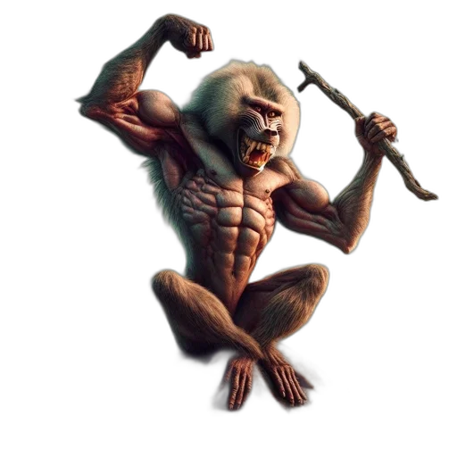 creature, animal, staff, weapon transparent PNG cut-out