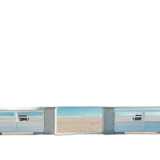 3d render, beach, serene, scene transparent PNG cut-out