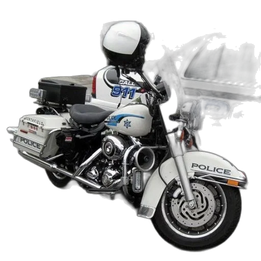 3d render, photorealistic, police, motorcycle transparent PNG cut-out