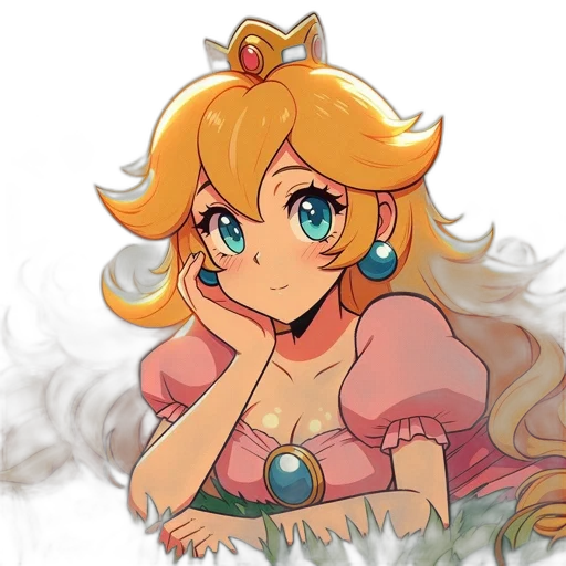 crown, dress, pixel art, watercolor transparent PNG cut-out