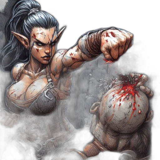 fantasy art, concept art, comic book art, photorealistic transparent PNG cut-out