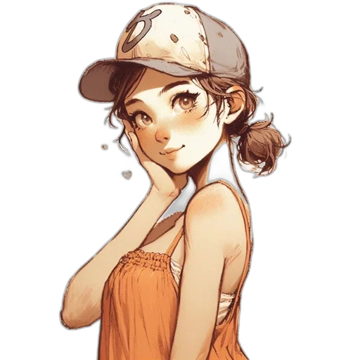 hat, dress, face, staff transparent PNG cut-out
