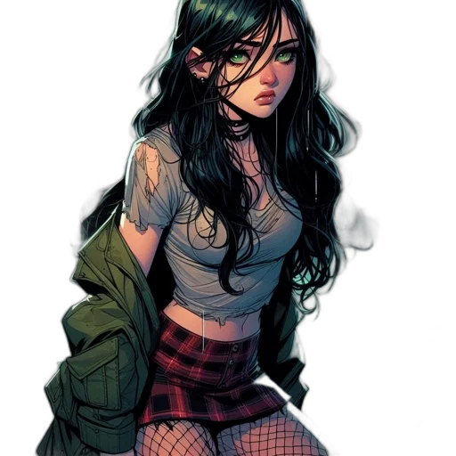 comic book art, concept art, fantasy art, cyberpunk transparent PNG cut-out