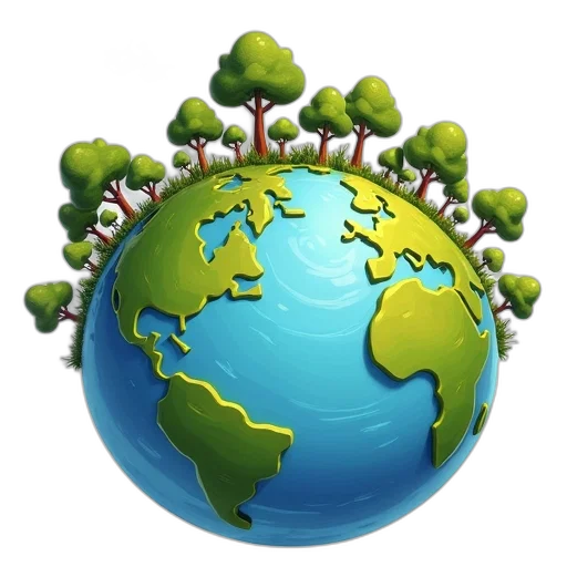 tree, staff, cartoon, earth transparent PNG cut-out