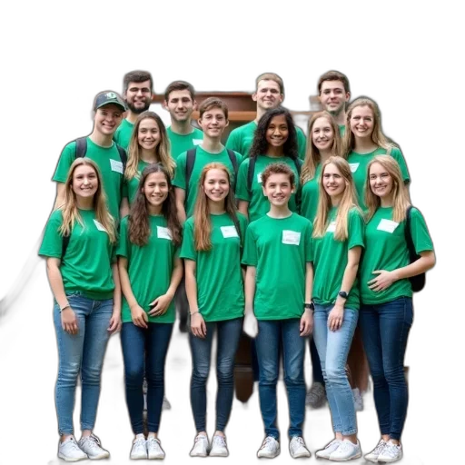 staff, green, group, young transparent PNG cut-out