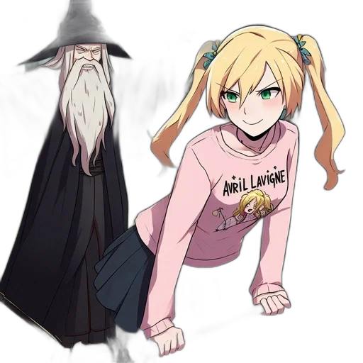 dress, creature, weapon, staff transparent PNG cut-out