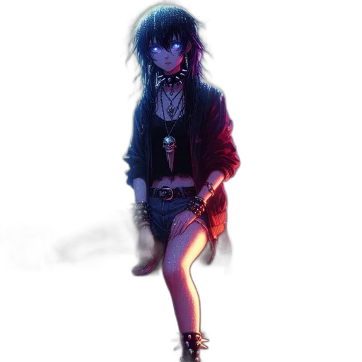 jacket, dress, creature, staff transparent PNG cut-out
