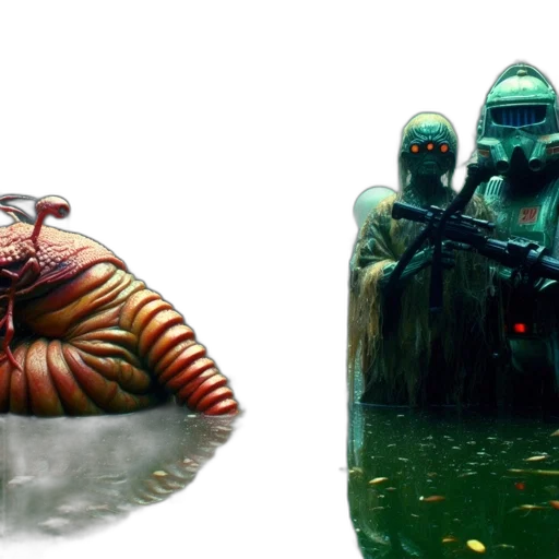 creature, robot, concept art, 3d render transparent PNG cut-out