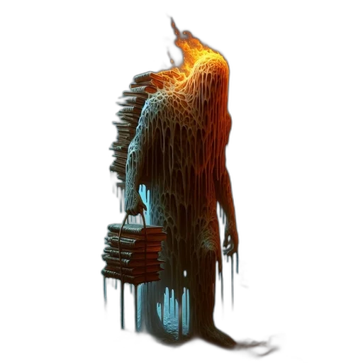 creature, hair, staff, robot transparent PNG cut-out