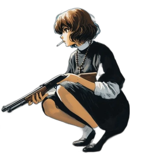 weapon, staff, dress, jacket transparent PNG cut-out