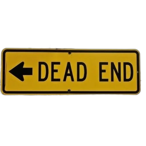 yellow, dead, end, street transparent PNG cut-out