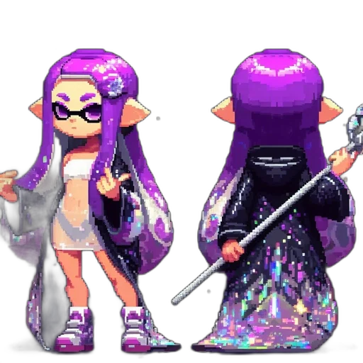 dress, weapon, jacket, pixel art transparent PNG cut-out