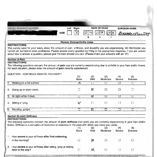 womac, osteoarthritis, index, form transparent PNG cut-out