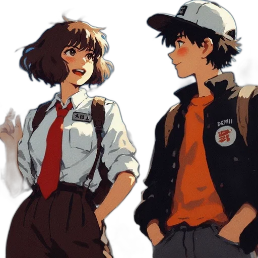jacket, hat, anime, concept art transparent PNG cut-out
