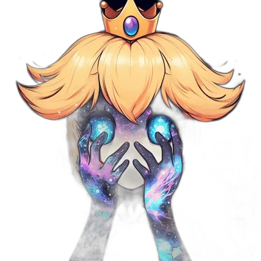 mask, crown, hair, staff transparent PNG cut-out