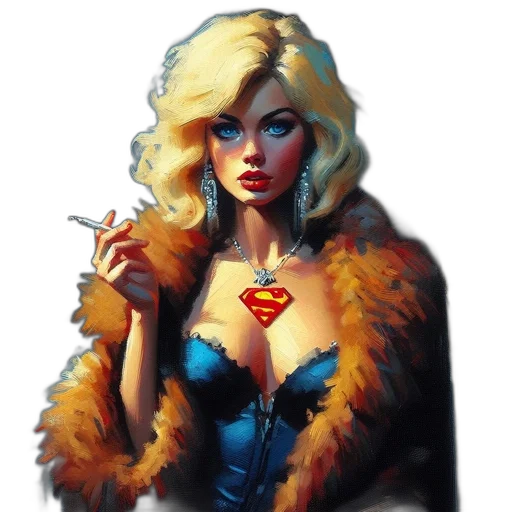 jacket, dress, comic book art, fantasy art transparent PNG cut-out