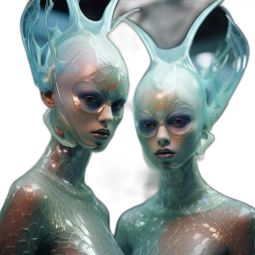 mask, creature, concept art, 3d render transparent PNG cut-out