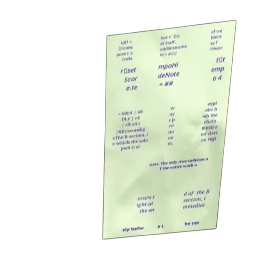 staff, 3d render, pastel, green transparent PNG cut-out