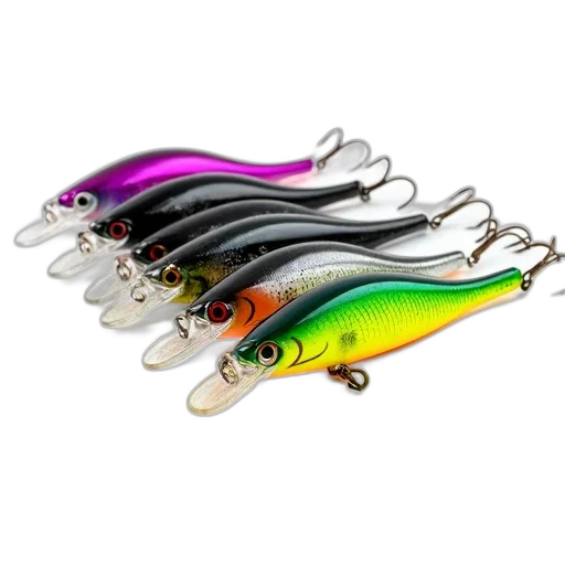 set, six, colorful, lures transparent PNG cut-out