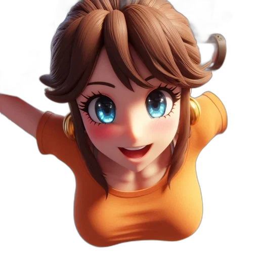 face, dress, hair, staff transparent PNG cut-out