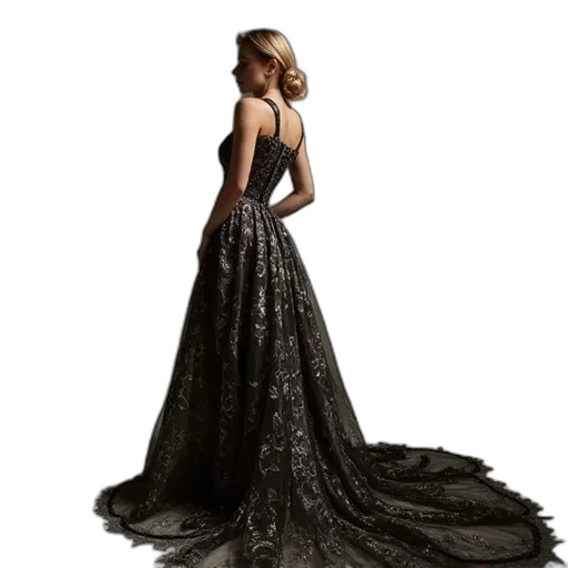dress, photorealistic, concept art, dark transparent PNG cut-out