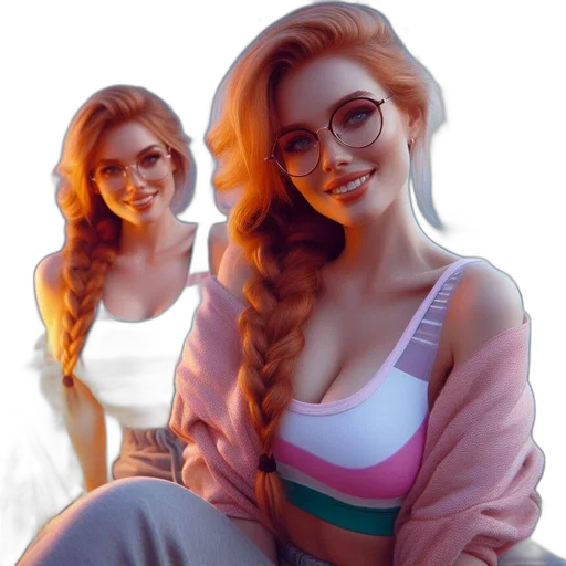 jacket, dress, hair, face transparent PNG cut-out