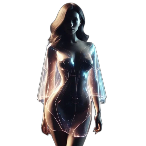 dress, robot, concept art, 3d render transparent PNG cut-out