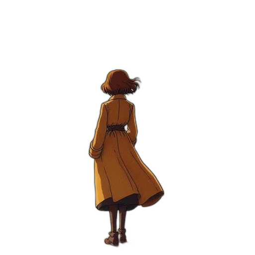 dress, hat, jacket, staff transparent PNG cut-out