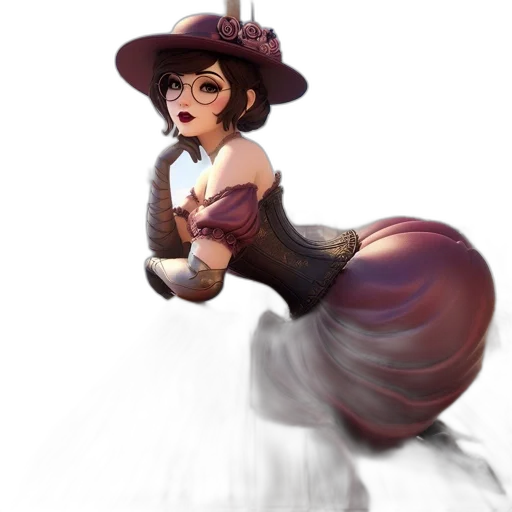 dress, hat, staff, concept art transparent PNG cut-out