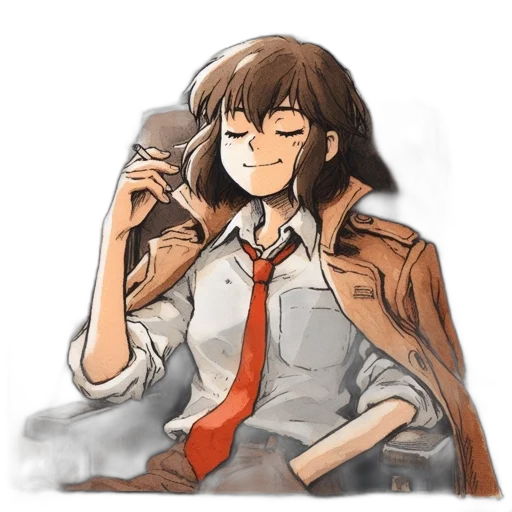jacket, staff, weapon, face transparent PNG cut-out