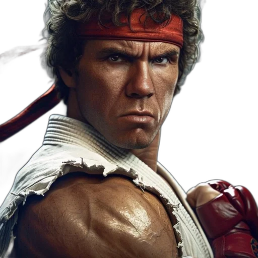 face, sword, photorealistic, comic book art transparent PNG cut-out