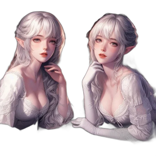 dress, face, fantasy art, concept art transparent PNG cut-out