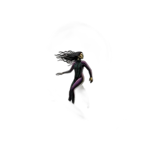 hair, creature, robot, staff transparent PNG cut-out